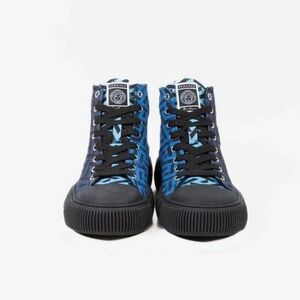Versace Blue La Greca Canvas High-Top Sneakers